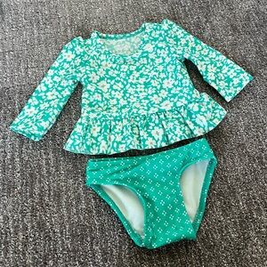 Baby Girl Long Sleeve Two Piece Swimsuit